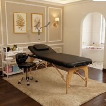 Giường vali chân gỗ 3 khúc màu đen