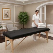 Giường Vali Chân Gỗ 2 Mảnh Gấp Gọn Cao Cấp Thẩm Mỹ ( Hi - Mec ) Giường vali chân gỗ gấp gọn 2 mảnh màu đen