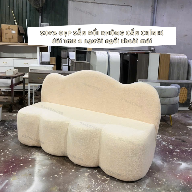 Sofa đám mây màu kem