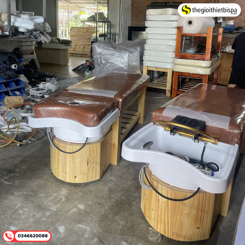 giường gội đầu nhựa có vòm