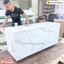 Quầy Lễ Tân Vân Đá Trắng Loang