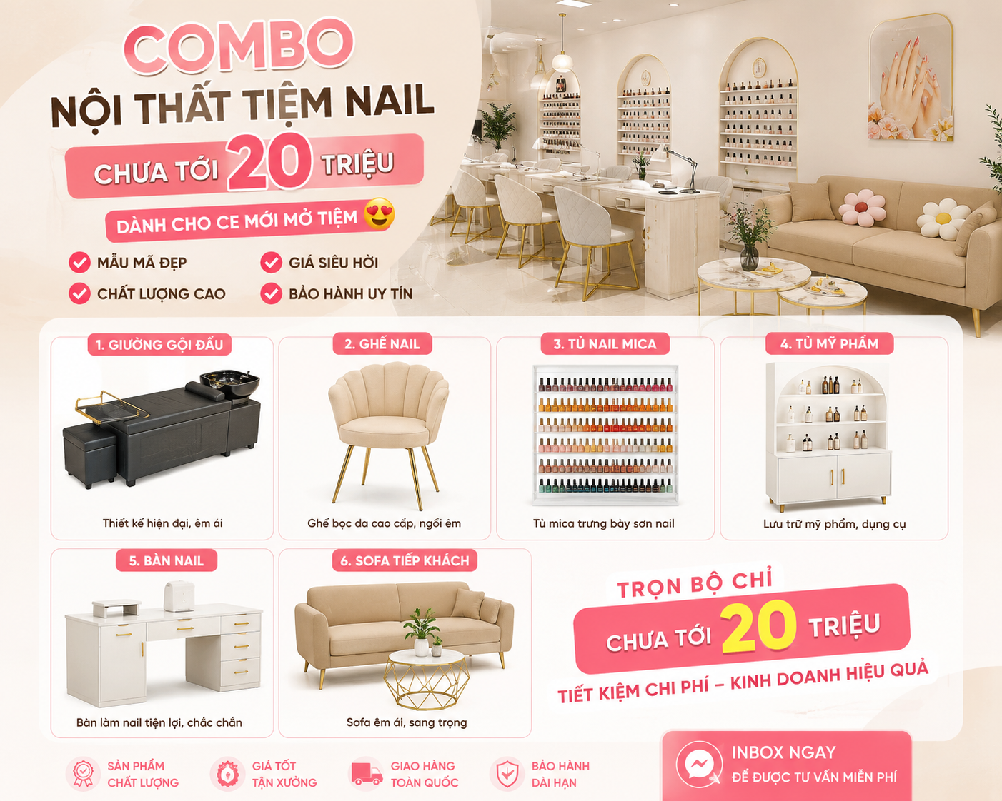 Combo noi thatt tiem nail TONE XAM chua toi 20🍠 danh cho ce moi mo tiem😍